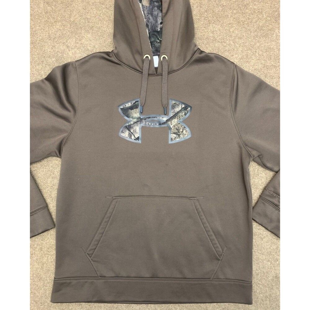 Under Armour Realtree Hoodie Mens L Storm Fleece Big Logo Loose-Fit Pullover